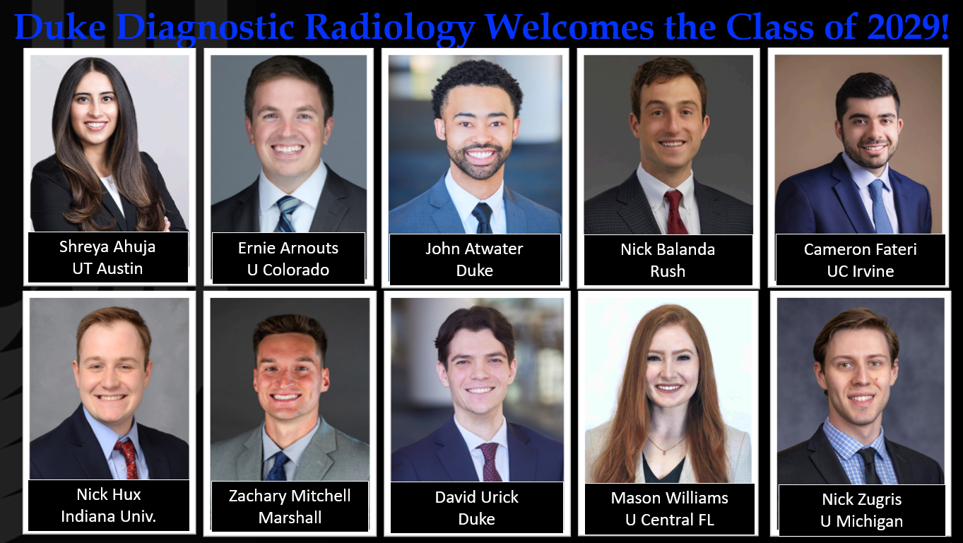 Radiology Class of 2029 New Residents