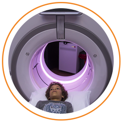 Photo of child laying in MRI machine