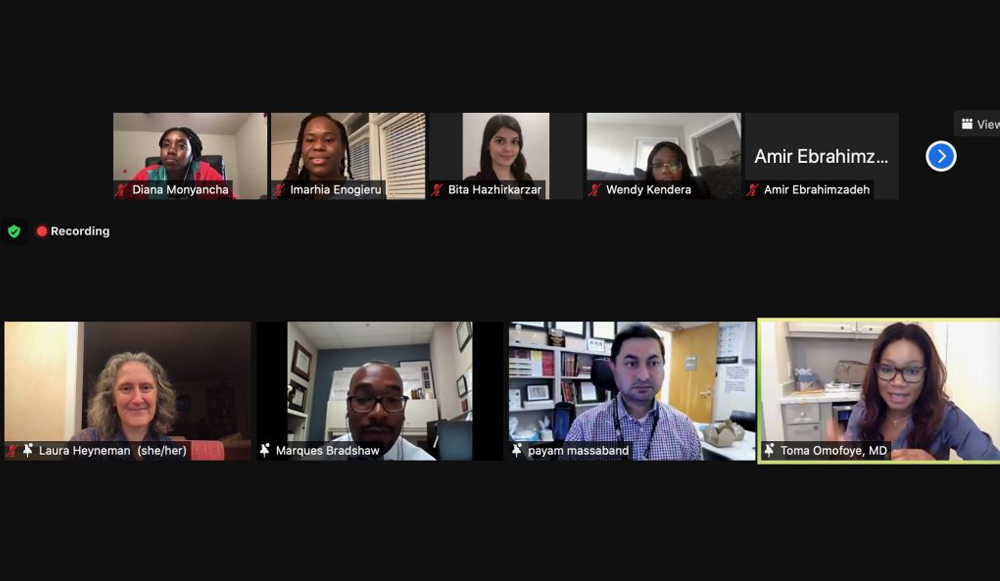 Photo of video conference panel for tour for diversity in medicine