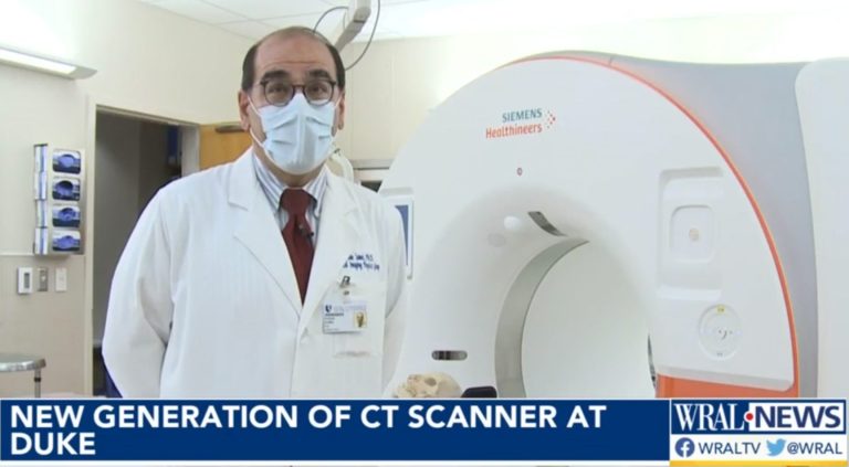 Dr. Samei with the new scanner