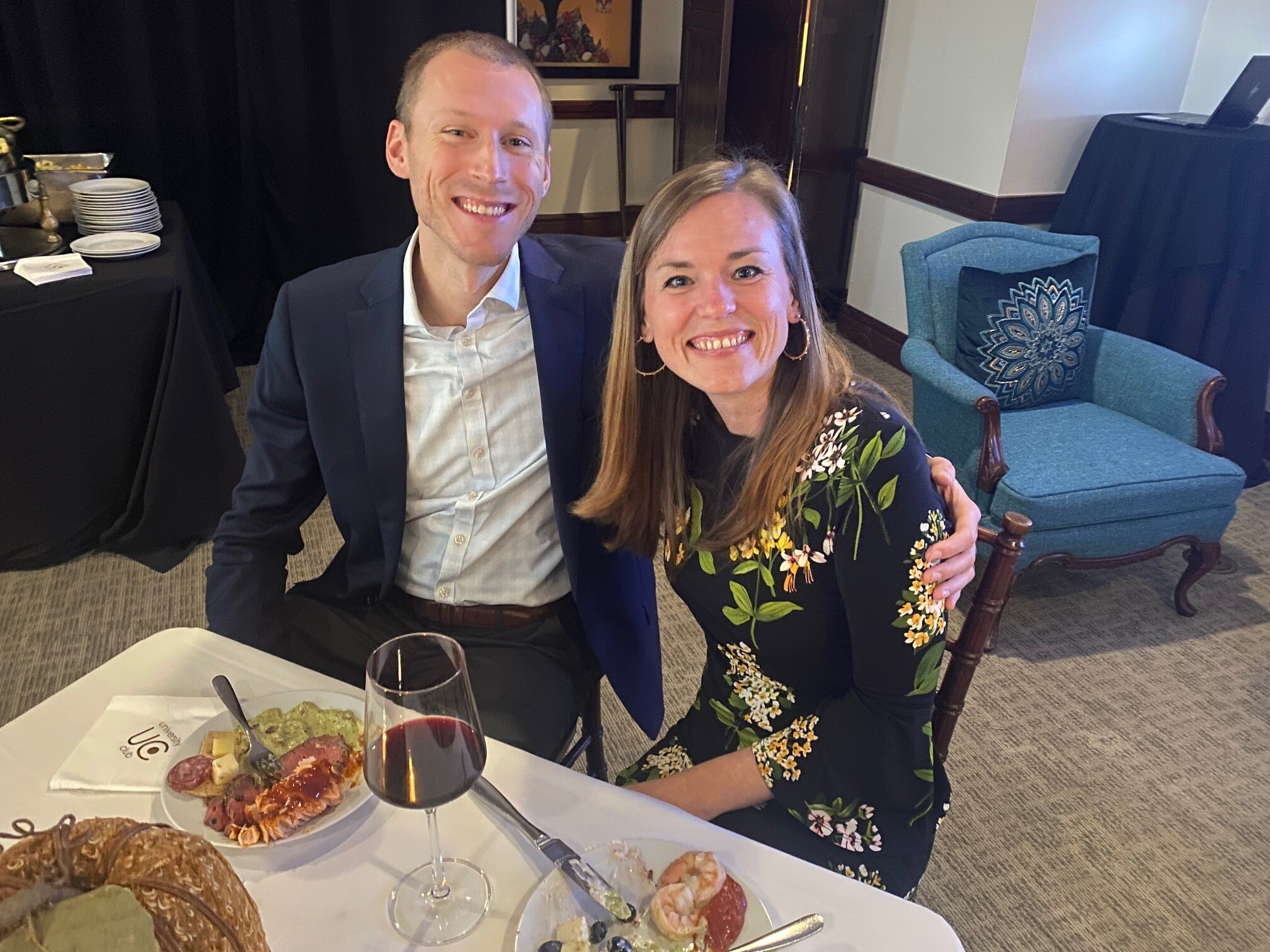 Two people sitting at a table