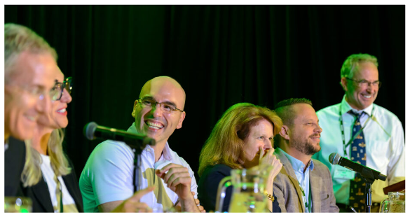People on a panel discussion