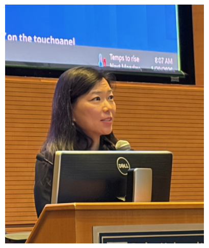 Woman presenting at Research Day