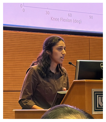 Woman presenting at Research Day