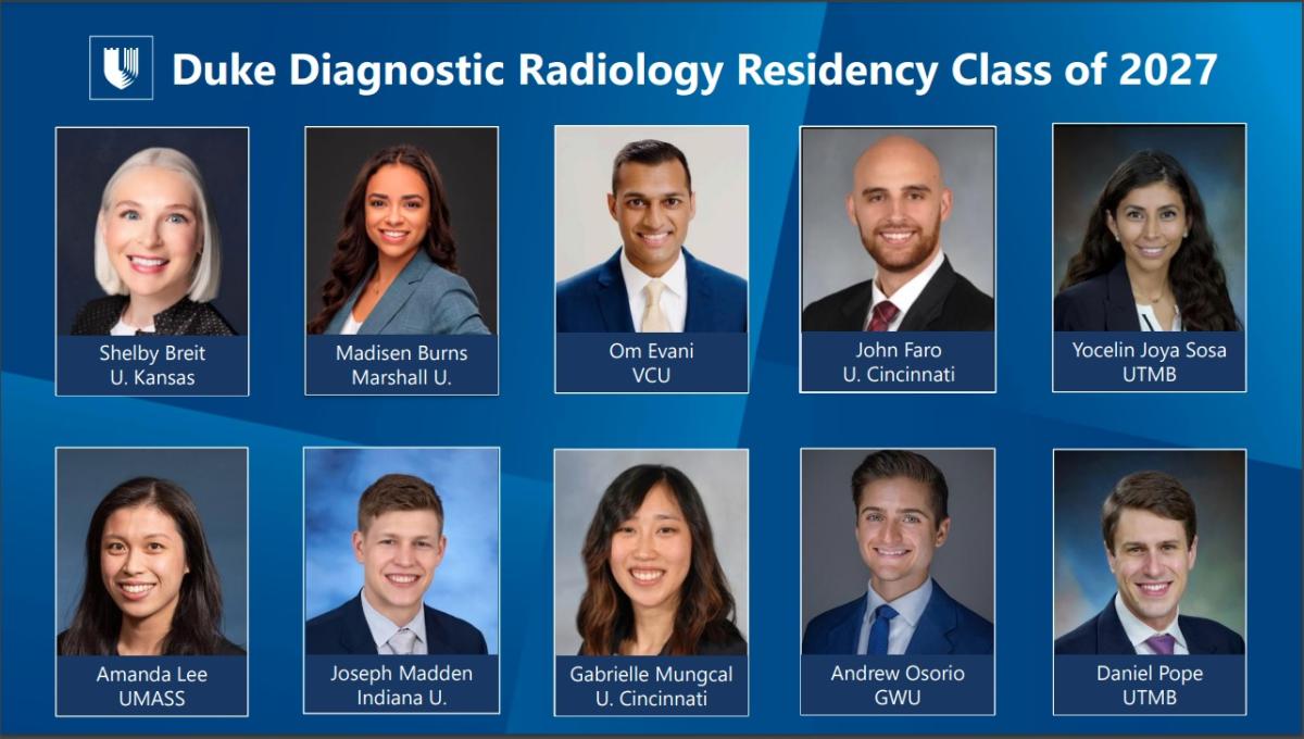 Headshots of the 10 new residents