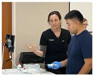 A medical student explores a radiology technology.