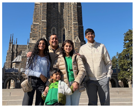 Ramakrishnans in front of Duke Chapel