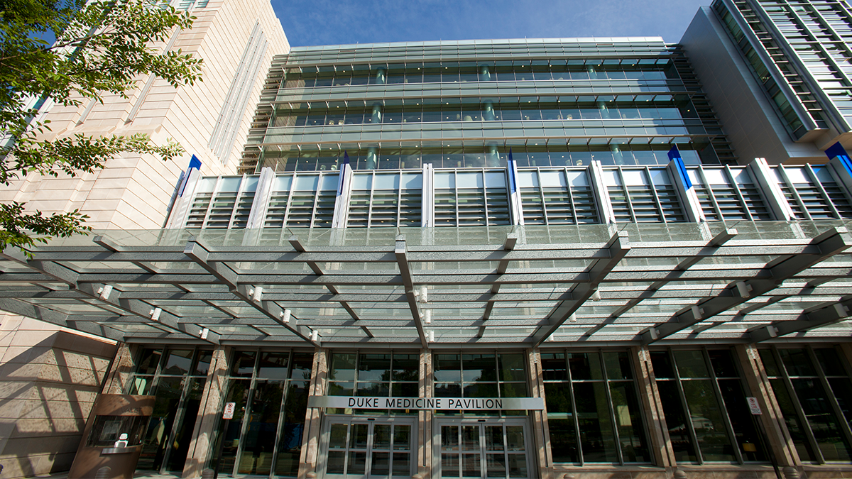 Front entrance of Duke Medicine Pavilion