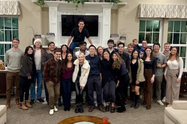 Residents at holidat party