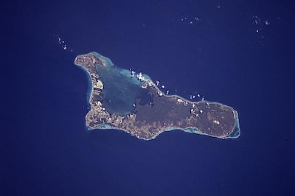 Grand Cayman island photo taken from space