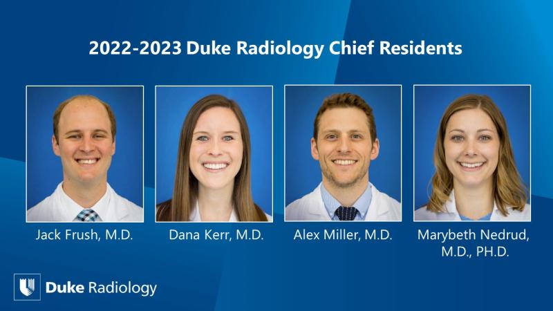 Headshots of the four chief residents