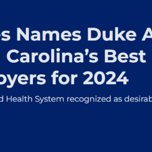 Forbes announcement Duke best employer NC